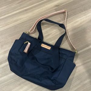 LOGAN + LENORA Commuter Blue Performance Poly Canvas Shoulder Tote Bag